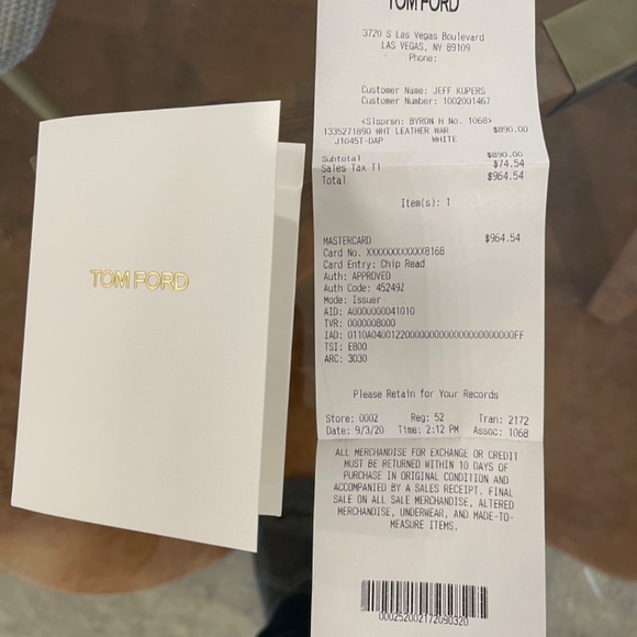 Tom Ford Men’s Off-White Warwick Sneakers - Picture 7 of 8